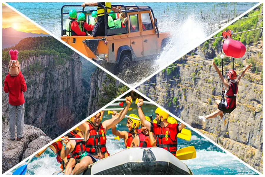 4-in-1 Adventure: Canyon, Buggy Safari, Rafting & Zipline Tour