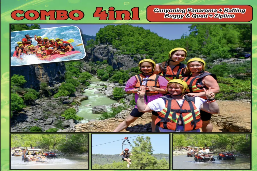 4-in-1 Adventure: Canyon, Buggy Safari, Rafting & Zipline Tour